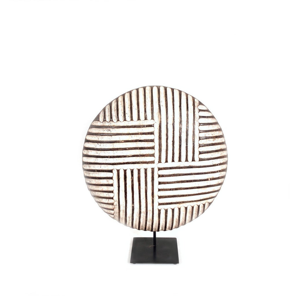 Bamileke Shield 12" Geometric Pattern La Vie Bien Bamileke Shield 12" Geometric Pattern