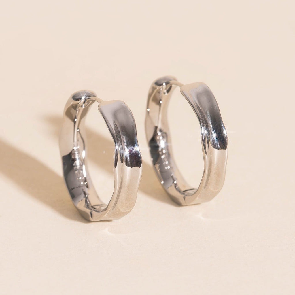 Bangle Rounded Huggie Hoop Earrings Earrings La Vie Bien Bangle Rounded Huggie Hoop Earrings