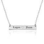 Bar Necklace With Engraved Heart And Names La Vie Bien Bar Necklace With Engraved Heart And Names