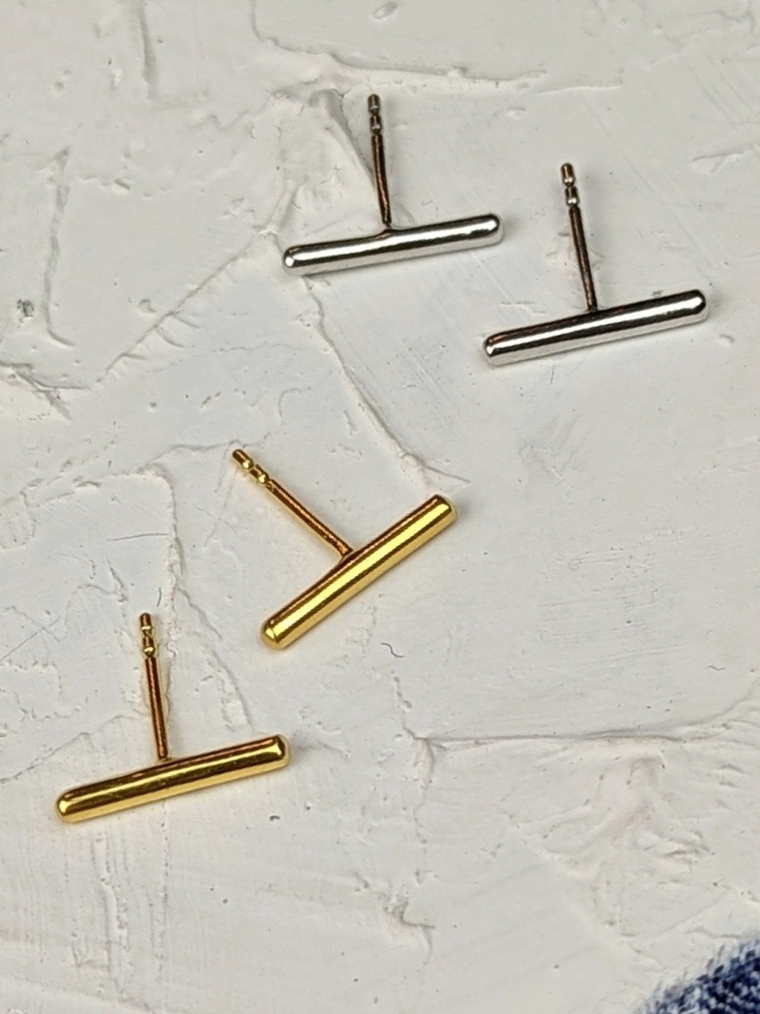 Bar Stud Earrings by Ash & Rose