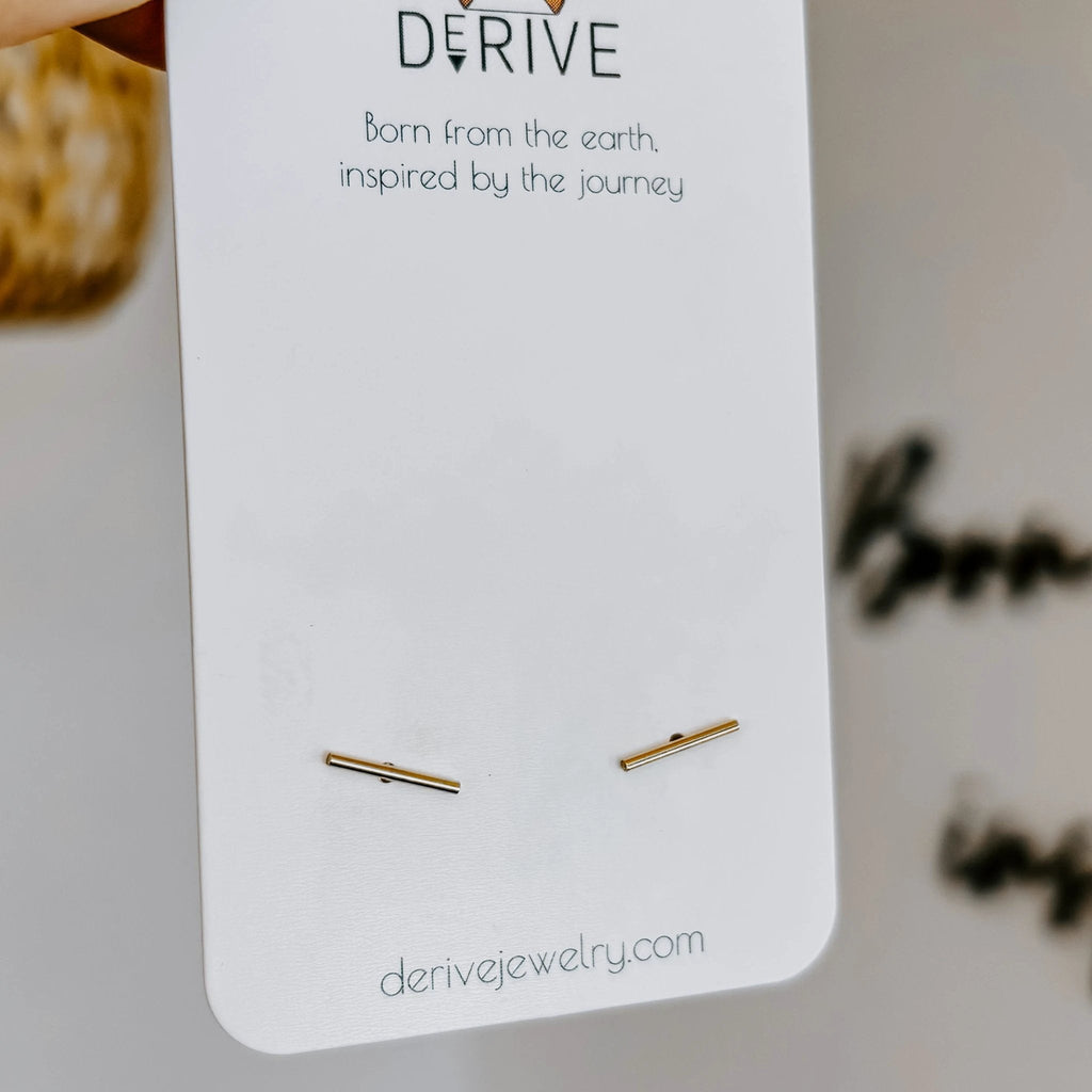 Bar Stud Earrings by Derive Jewelry