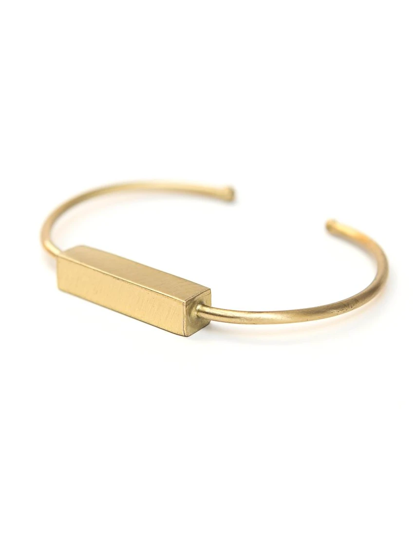 Bar Brushed Metal Cuff by Fair Anita