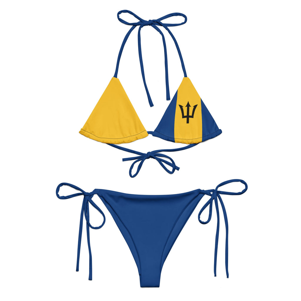 Barbados Flag All - Over Print Recycled String Bikini All - Over Print Recycled String Bikini La Vie Bien Barbados Flag All - Over Print Recycled String Bikini