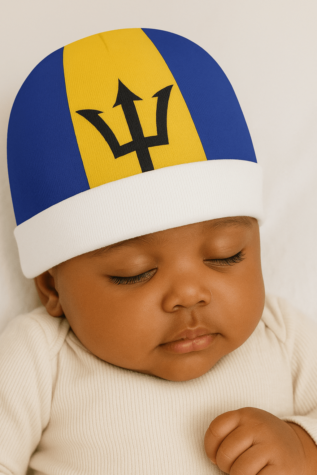 Barbados Flag Baby Beanie Baby Beanie (AOP) La Vie Bien Barbados Flag Baby Beanie