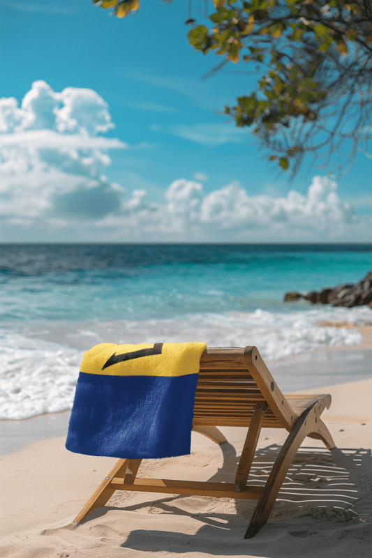 Barbados Flag Beach Towel Beach Towel (Generic Brand) La Vie Bien Barbados Flag Beach Towel