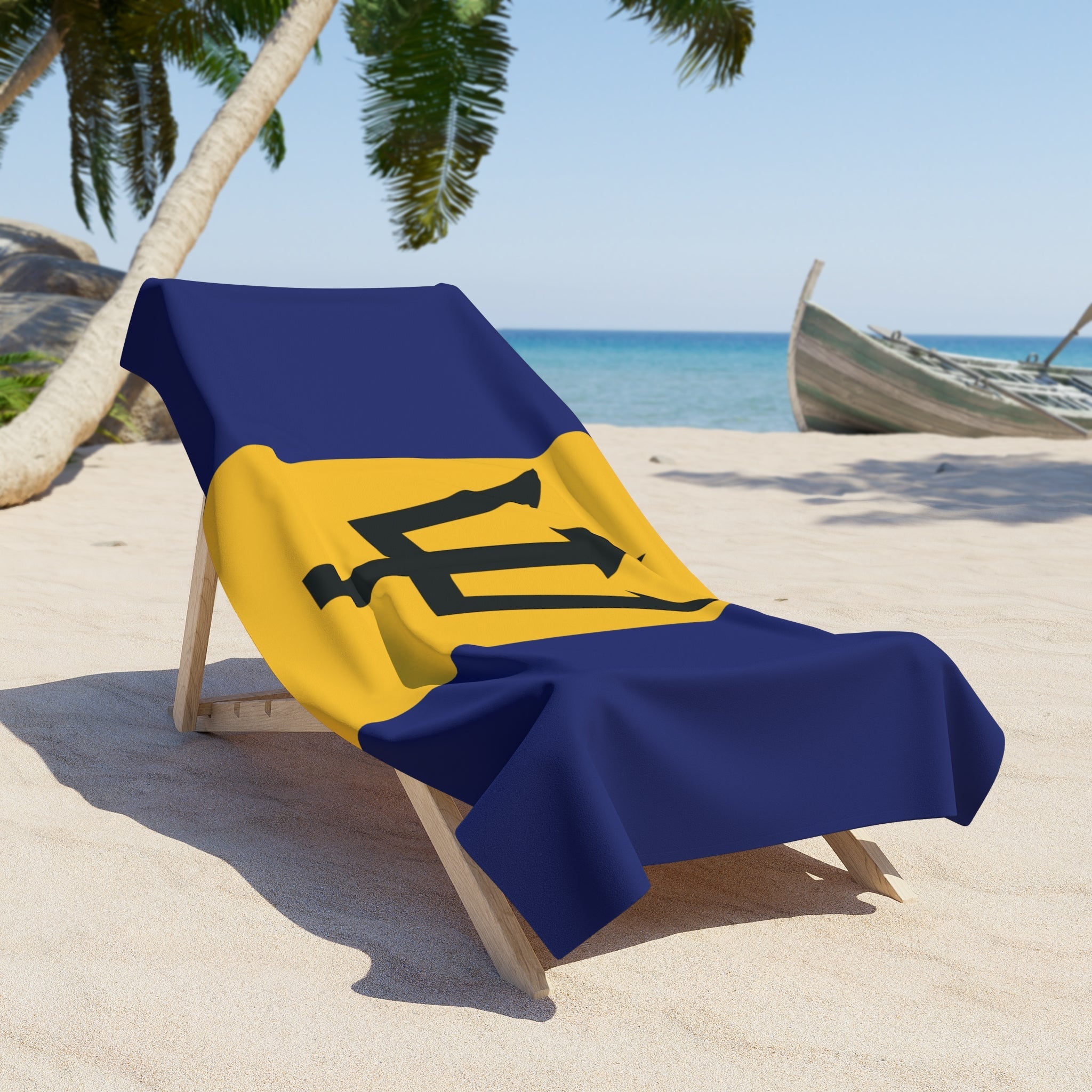 Barbados Flag Beach Towel Beach Towel (Generic Brand) La Vie Bien Barbados Flag Beach Towel