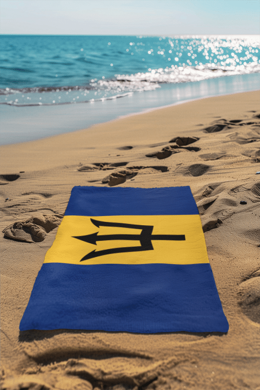 Barbados Flag Beach Towel Beach Towel (Generic Brand) La Vie Bien Barbados Flag Beach Towel