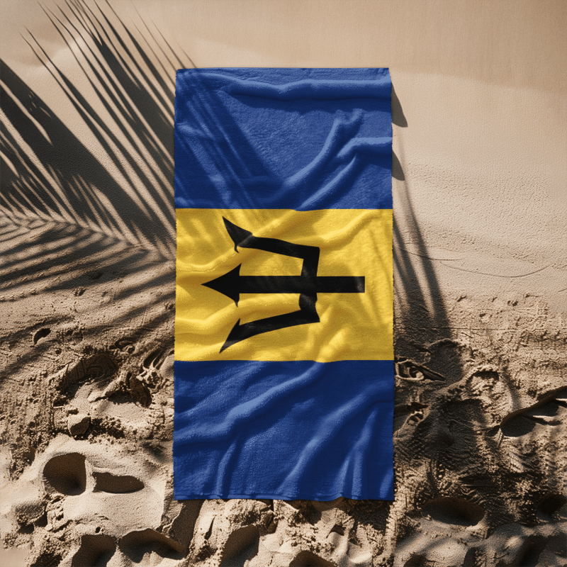 Barbados Flag Beach Towel Beach Towel (Generic Brand) La Vie Bien Barbados Flag Beach Towel