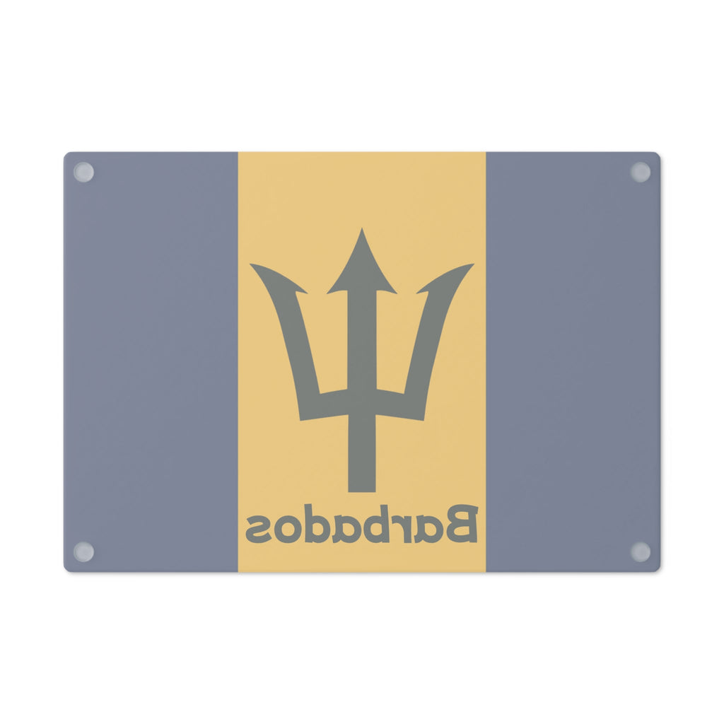 Barbados Flag Glass Cutting Board Glass Cutting Board La Vie Bien Barbados Flag Glass Cutting Board