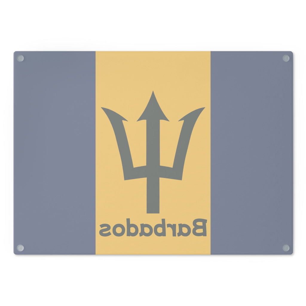 Barbados Flag Glass Cutting Board Glass Cutting Board La Vie Bien Barbados Flag Glass Cutting Board