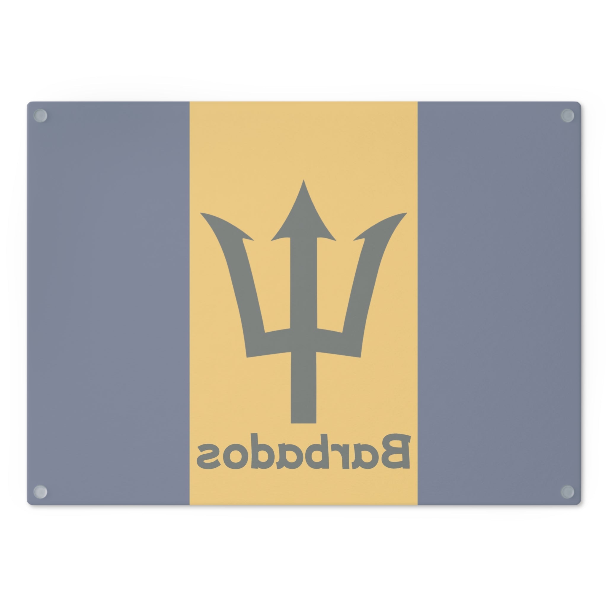 Barbados Flag Glass Cutting Board Glass Cutting Board La Vie Bien Barbados Flag Glass Cutting Board