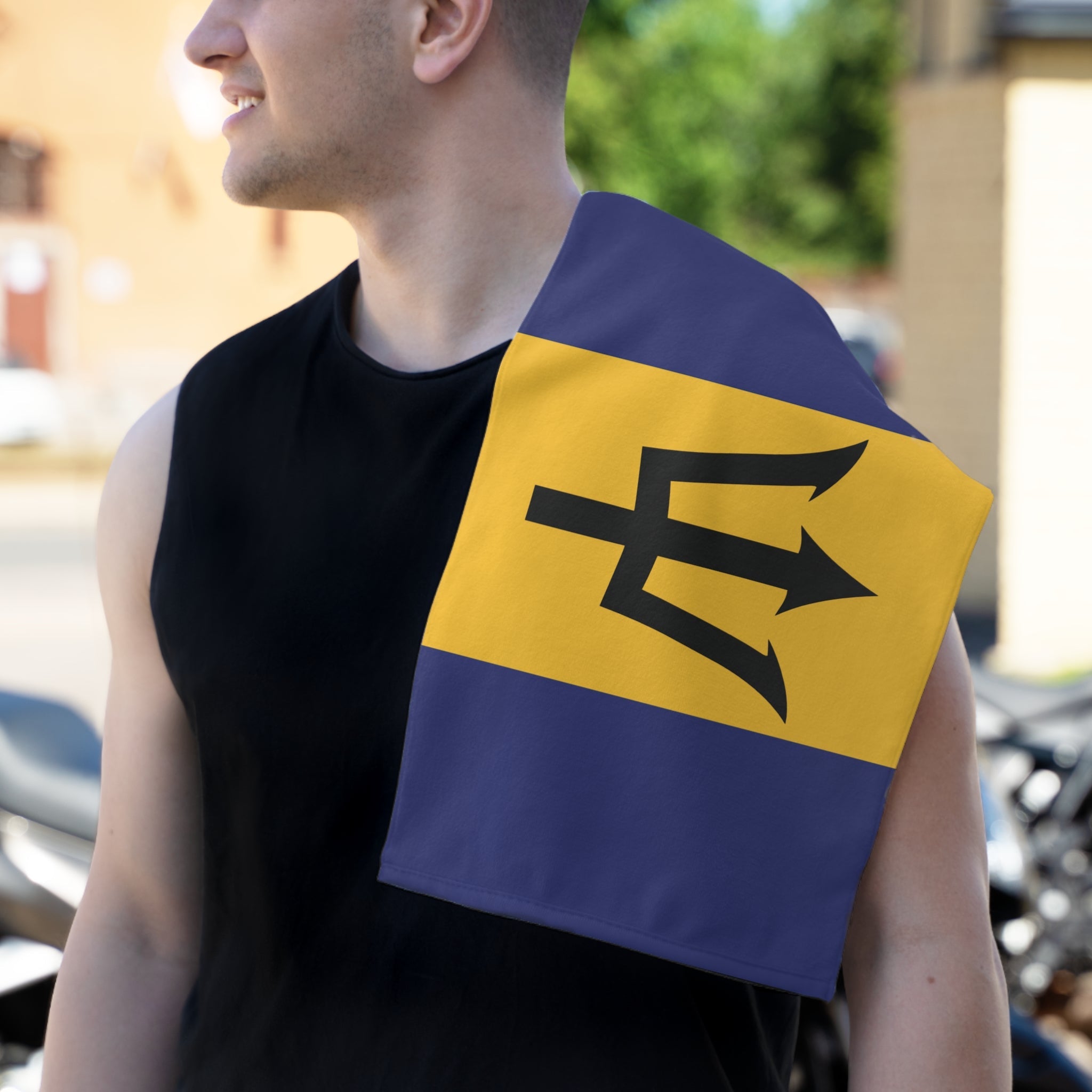 Barbados Flag Rally Towel Rally Towel La Vie Bien Barbados Flag Rally Towel