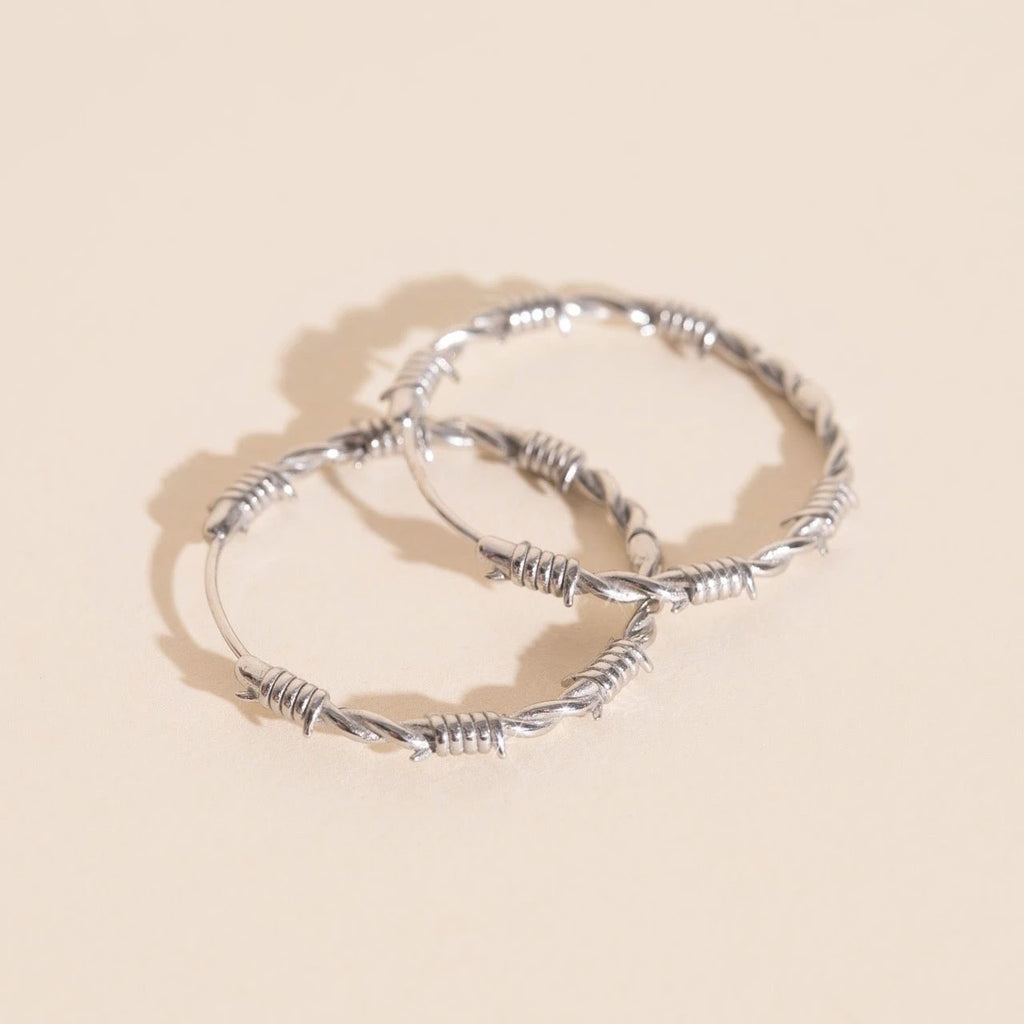 Barbed Wire Huggie Hoop Earrings by Oh Clementine