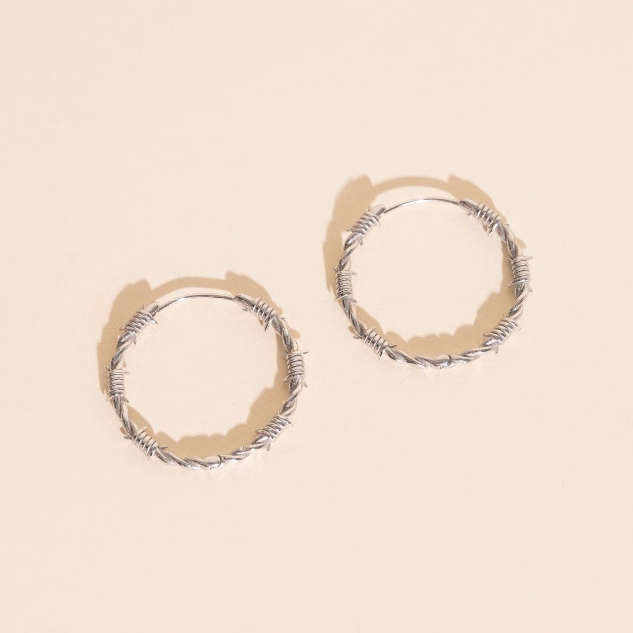 Barbed Wire Huggie Hoop Earrings by Oh Clementine