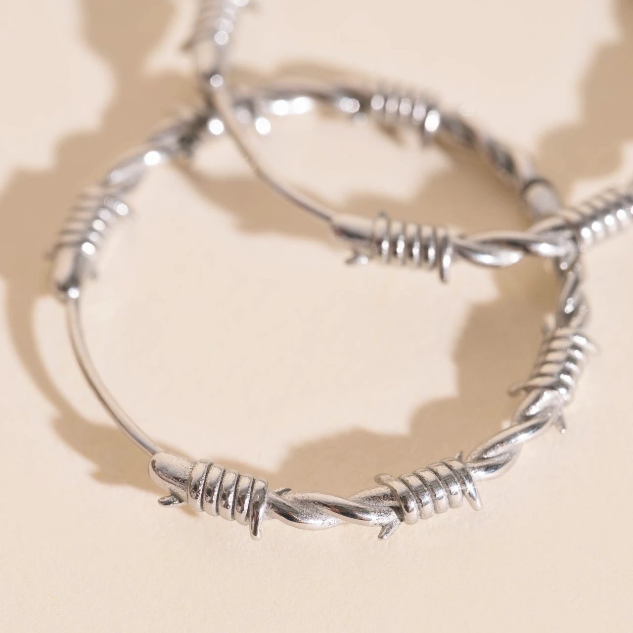 Barbed Wire Huggie Hoop Earrings by Oh Clementine