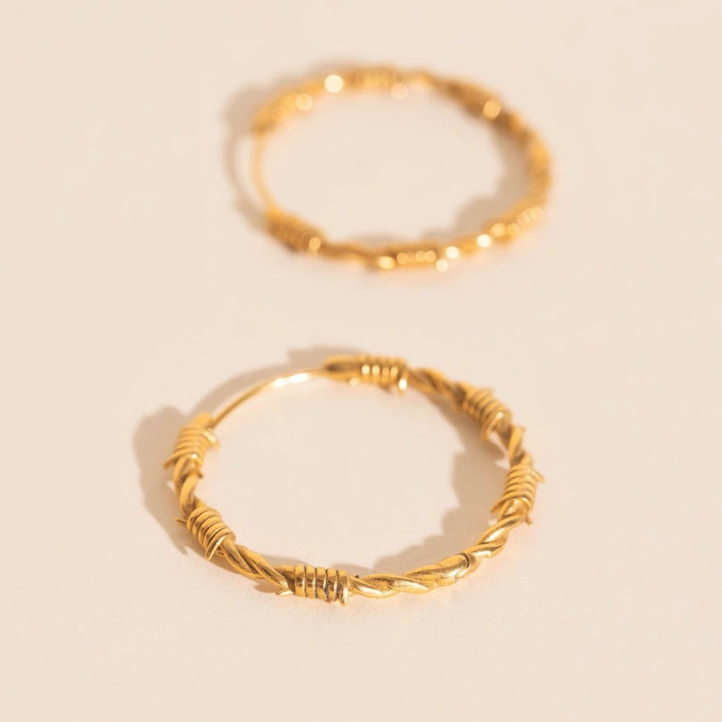 Barbed Wire Huggie Hoop Earrings by Oh Clementine