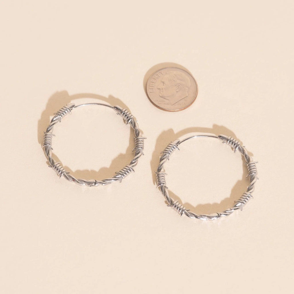 Barbed Wire Huggie Hoop Earrings by Oh Clementine
