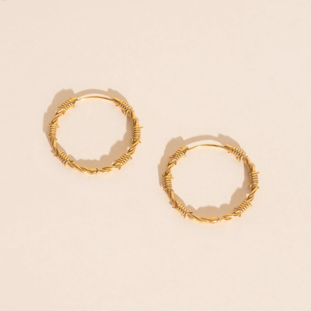 Barbed Wire Huggie Hoop Earrings by Oh Clementine