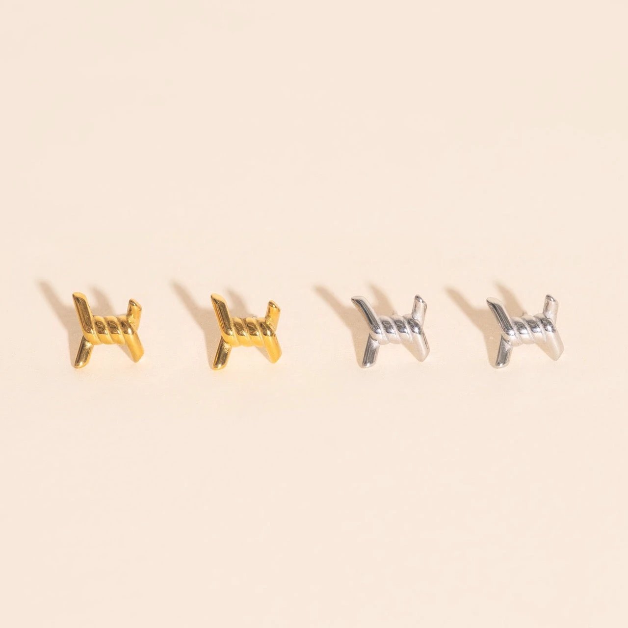 Barbed Wire Stud Earrings by Oh Clementine