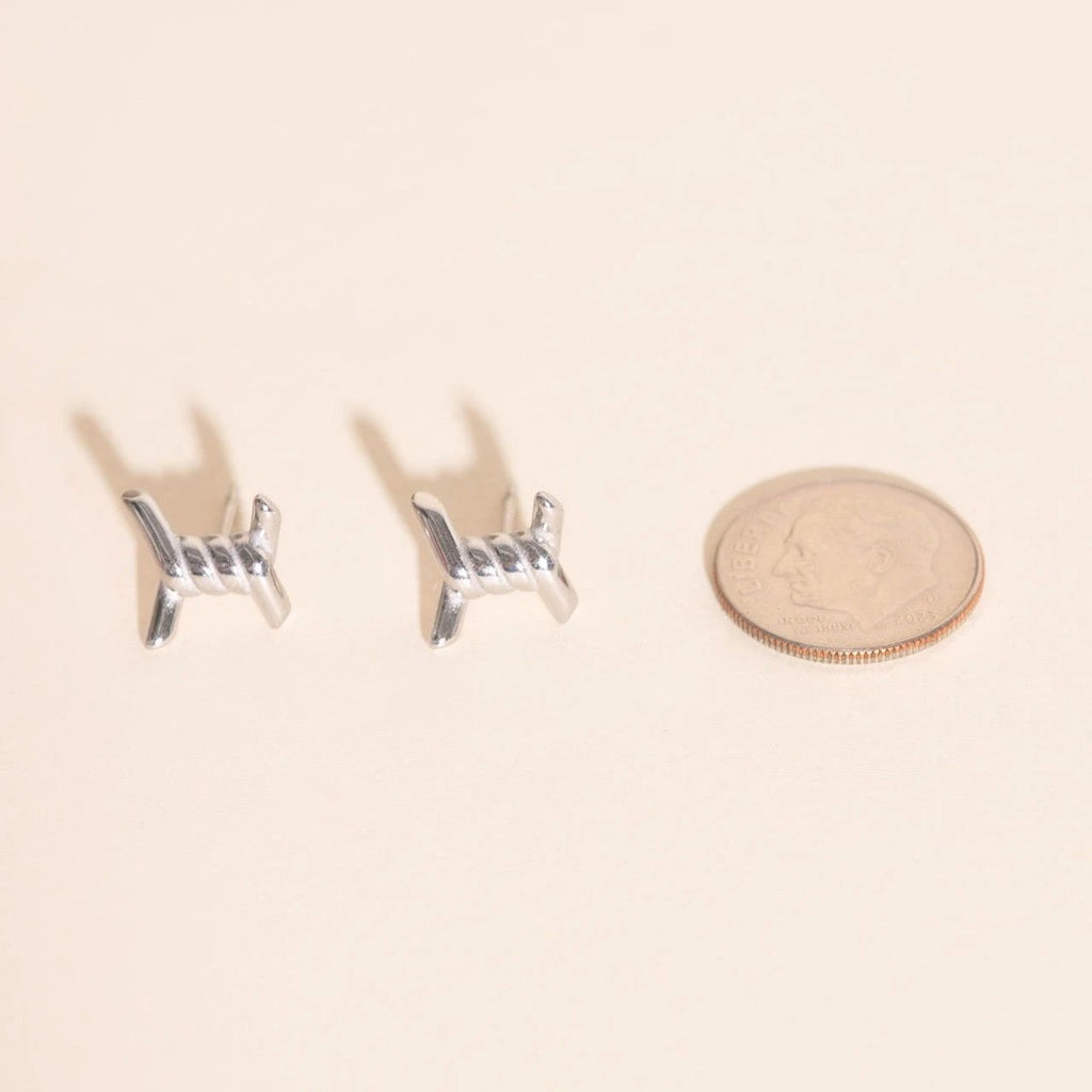 Barbed Wire Stud Earrings by Oh Clementine