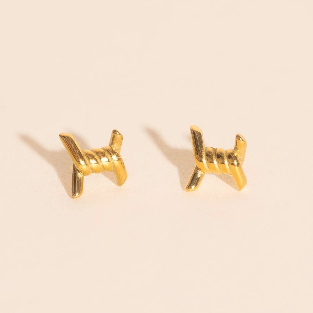Barbed Wire Stud Earrings by Oh Clementine