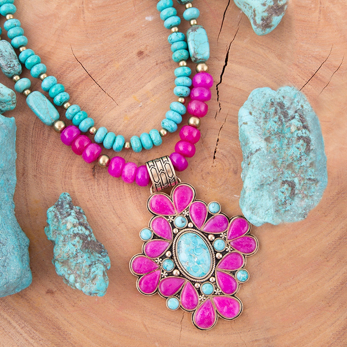 Barcelona Pink Agate Cross Golden Pendant Necklace Necklaces La Vie Bien Barcelona Pink Agate Cross Golden Pendant Necklace