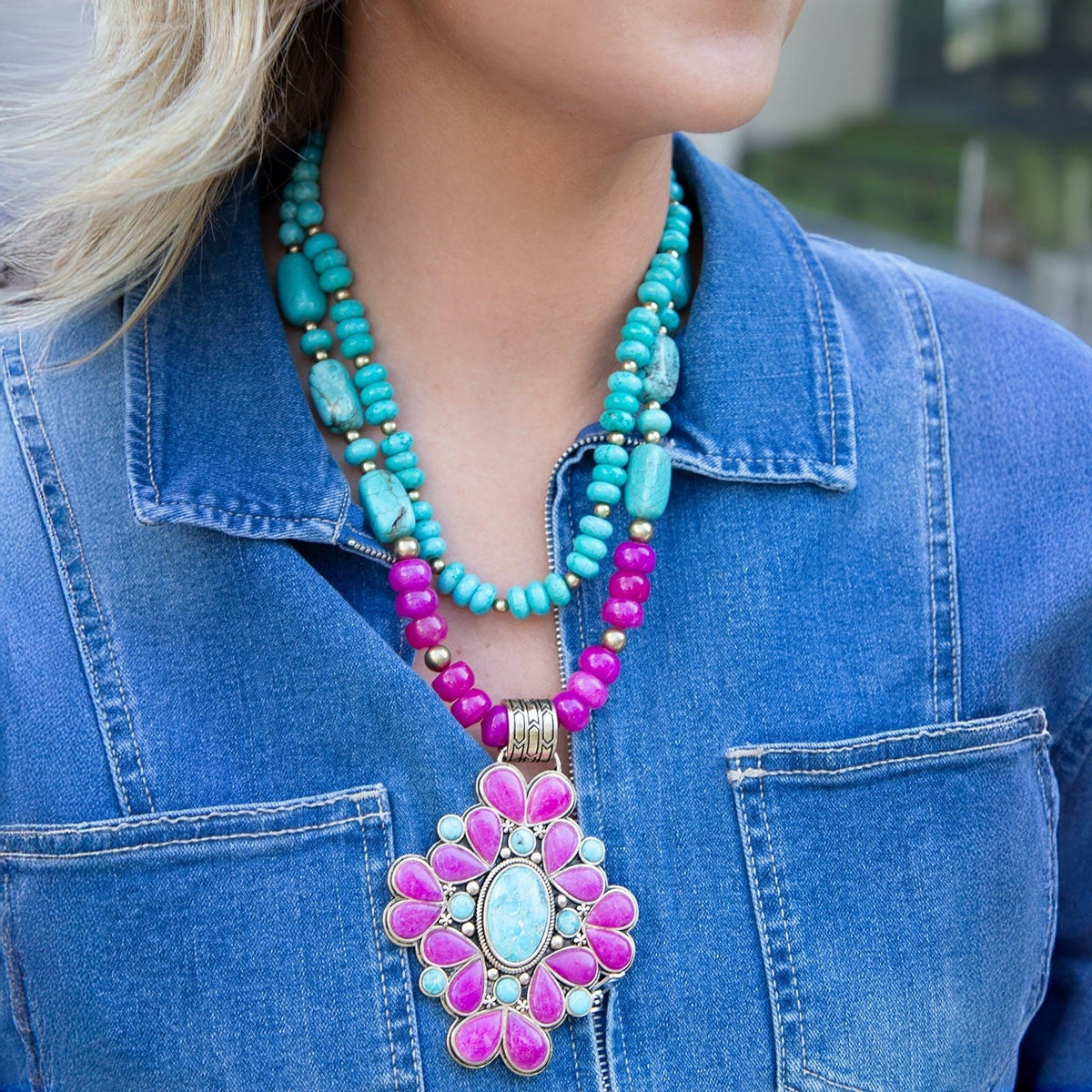Barcelona Pink Agate Cross Golden Pendant Necklace Necklaces La Vie Bien Barcelona Pink Agate Cross Golden Pendant Necklace