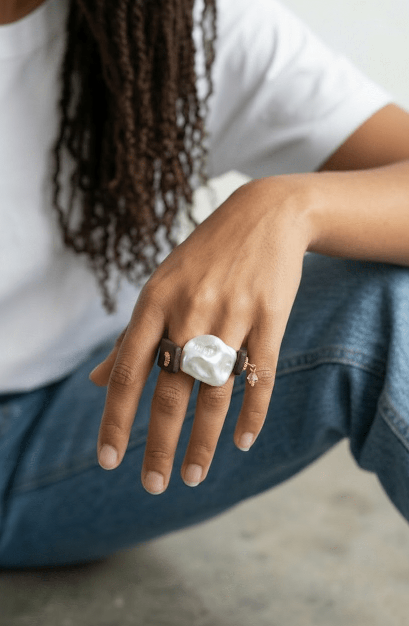 Barocco Faux Pearl Ring Ring La Vie Bien Barocco Faux Pearl Ring