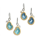 Basin Drop Earrings – Aqua & Ultramarine Resin with Agate La Vie Bien Basin Drop Earrings – Aqua & Ultramarine Resin with Agate