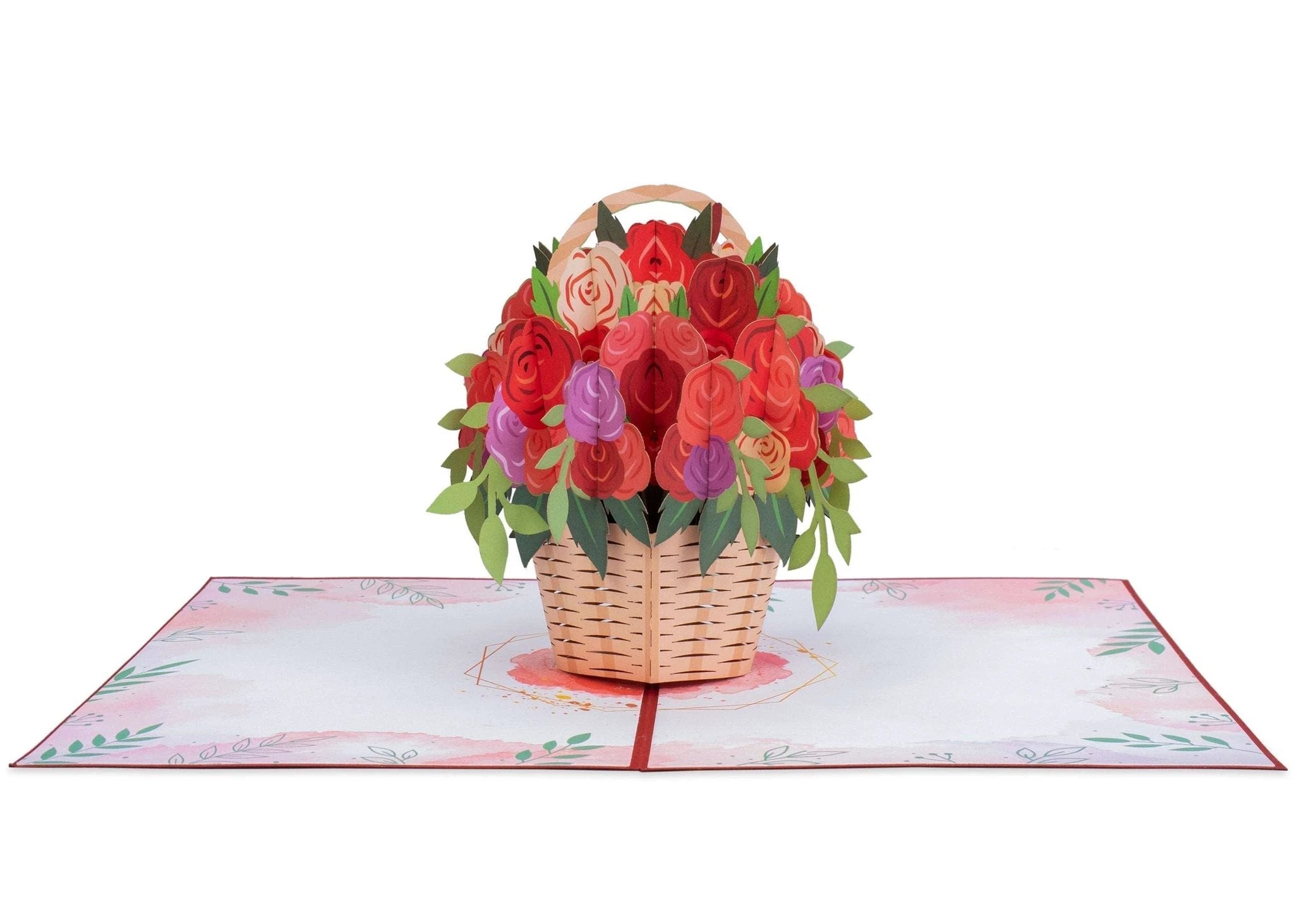 Basket of Roses Pop Up Card - 5"x7" by Paper Love
