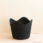 Black Scallop Basket - Handwoven Basket | LIKHÂ by LIKHÂ