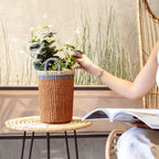Coral Wicker Basket Vase - Decorative Basket | LIKHÂ by LIKHÂ