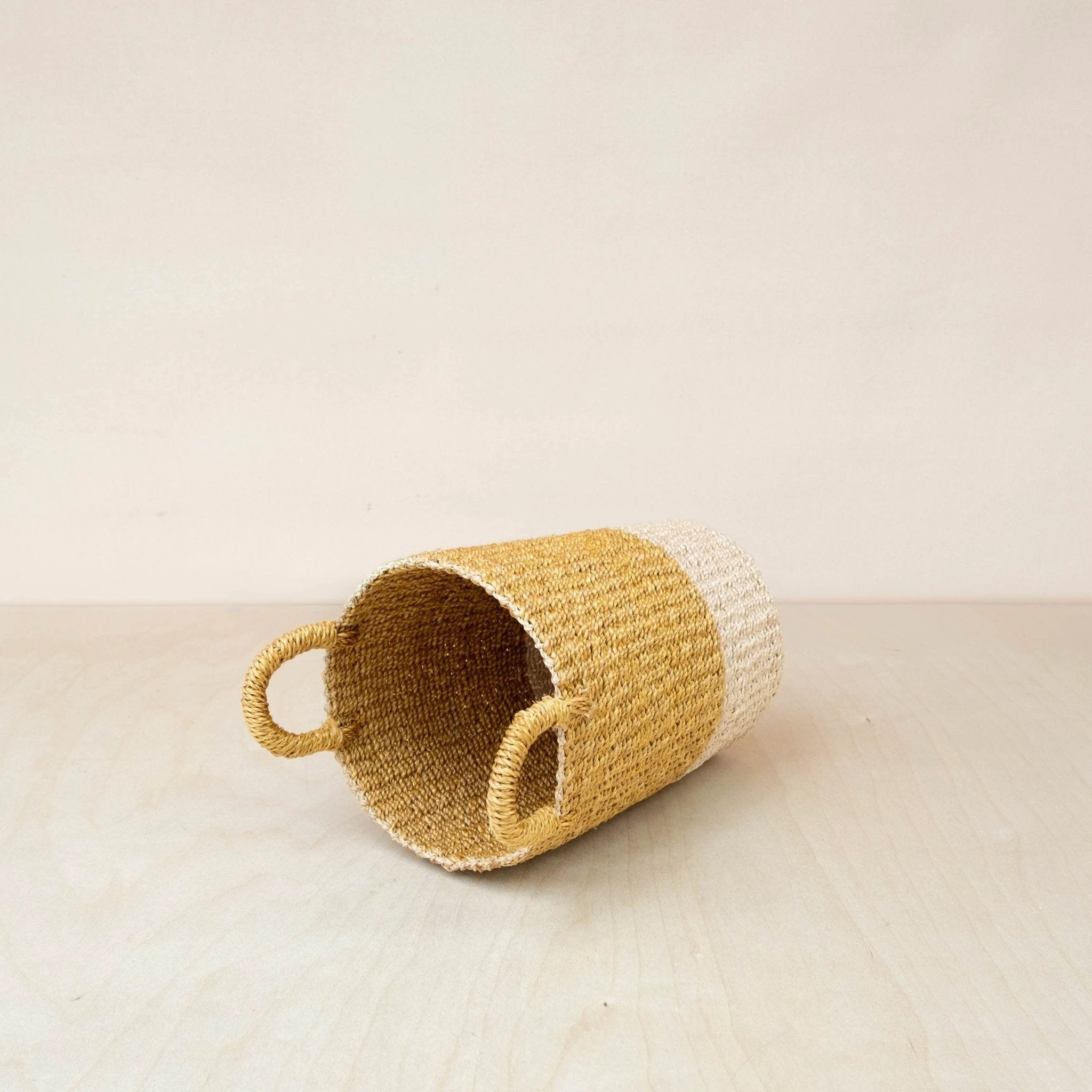 Mustard Tall Woven Basket Vase - Wicker Basket | LIKHÂ by LIKHÂ