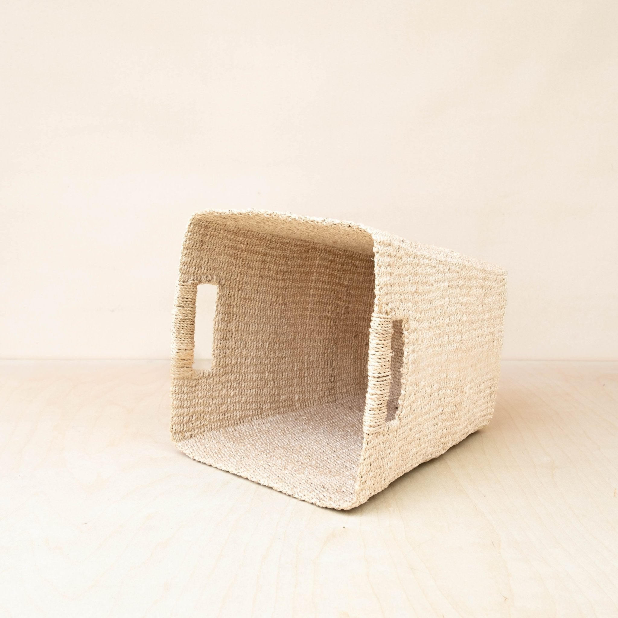 Natural Tapered Square Basket - Floor Basket | LIKHÂ by LIKHÂ