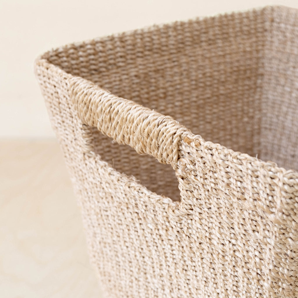 Natural Tapered Square Basket - Floor Basket | LIKHÂ by LIKHÂ