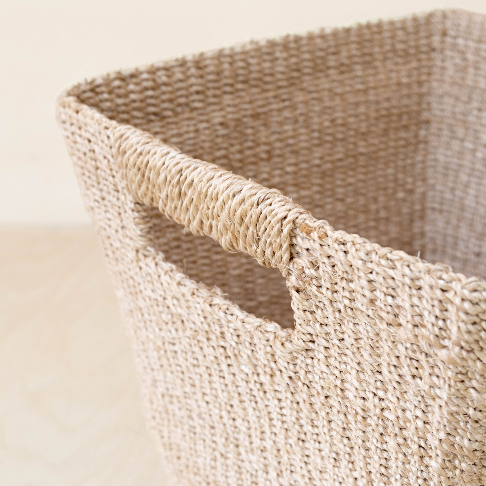 Natural Tapered Square Basket - Floor Basket | LIKHÂ by LIKHÂ