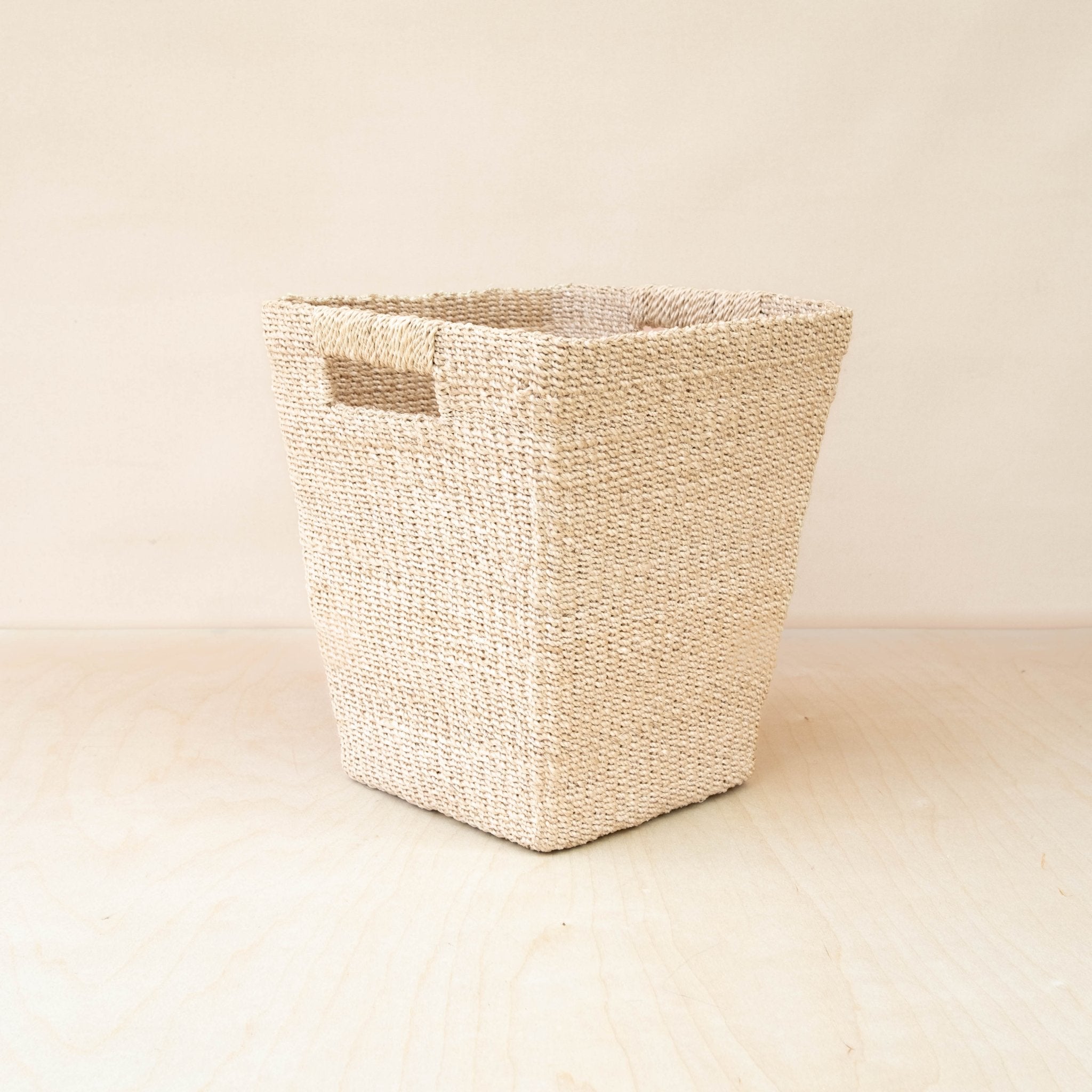 Natural Tapered Square Basket - Floor Basket | LIKHÂ by LIKHÂ