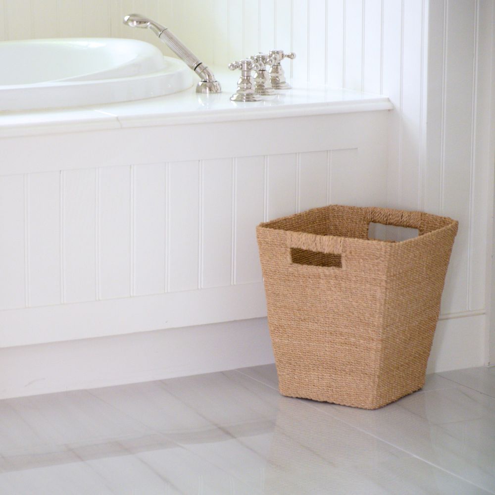 Natural Tapered Square Basket - Floor Basket | LIKHÂ by LIKHÂ