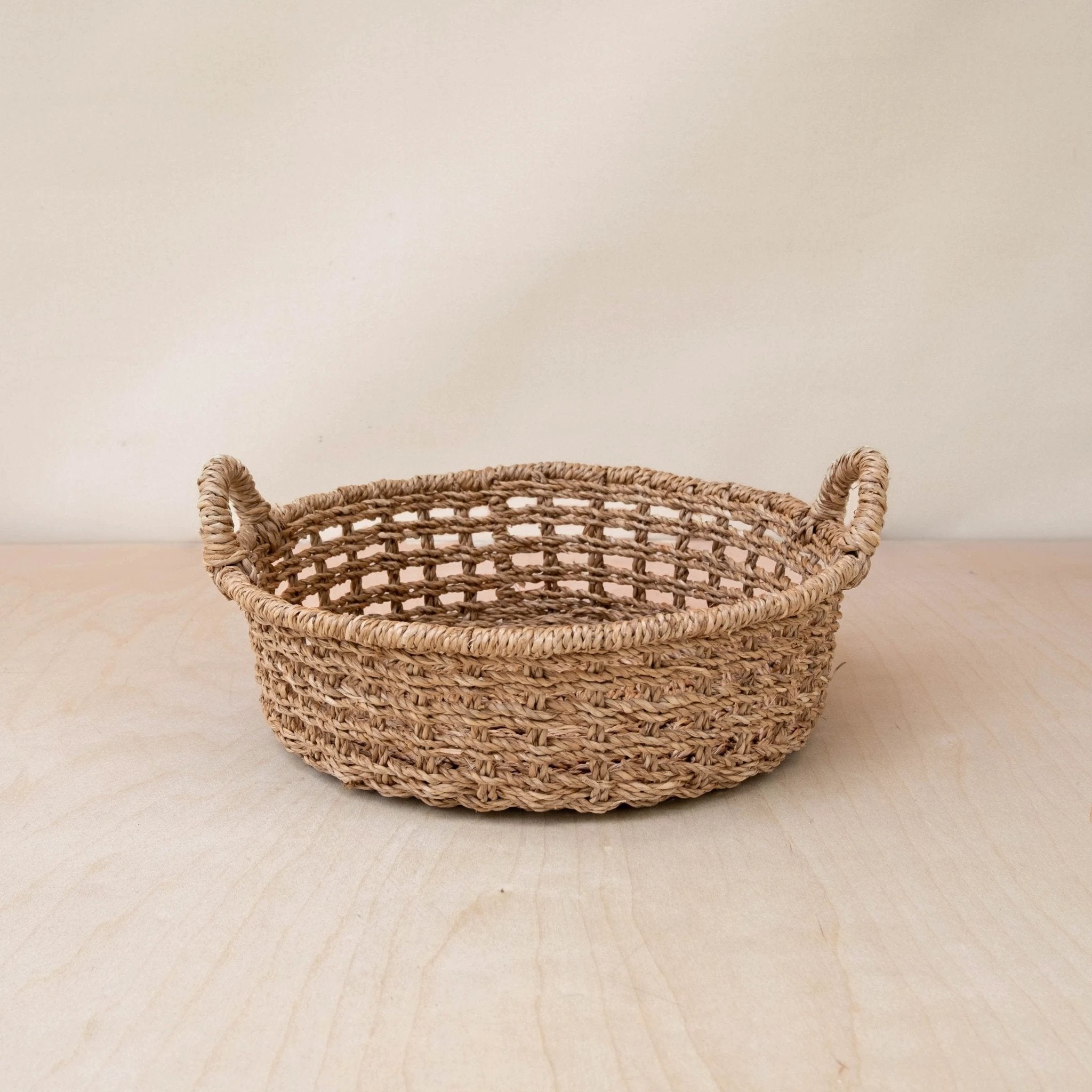 Round Open Weave Basket - Wicker Basket | LIKHÂ by LIKHÂ