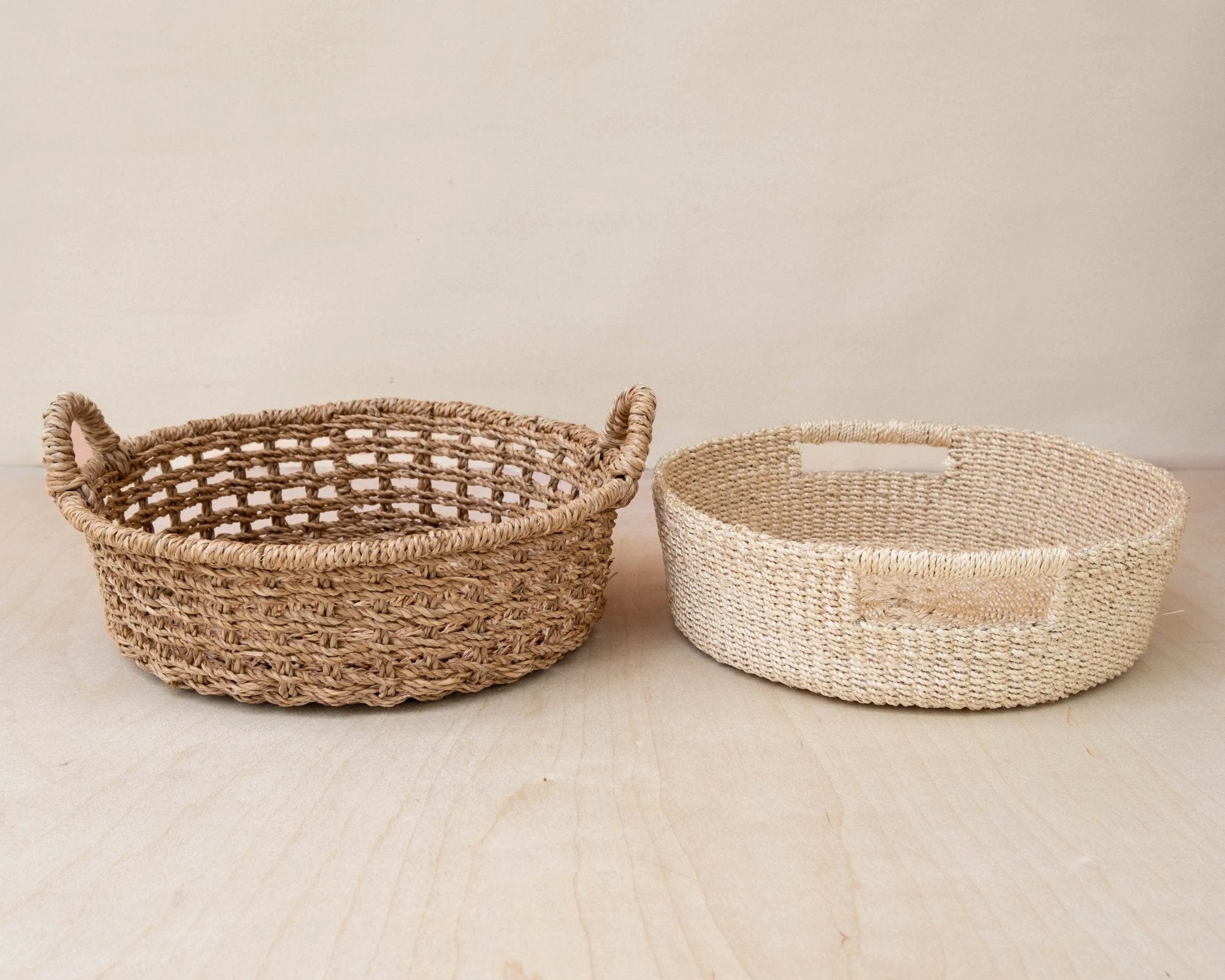 Round Open Weave Basket - Wicker Basket | LIKHÂ by LIKHÂ