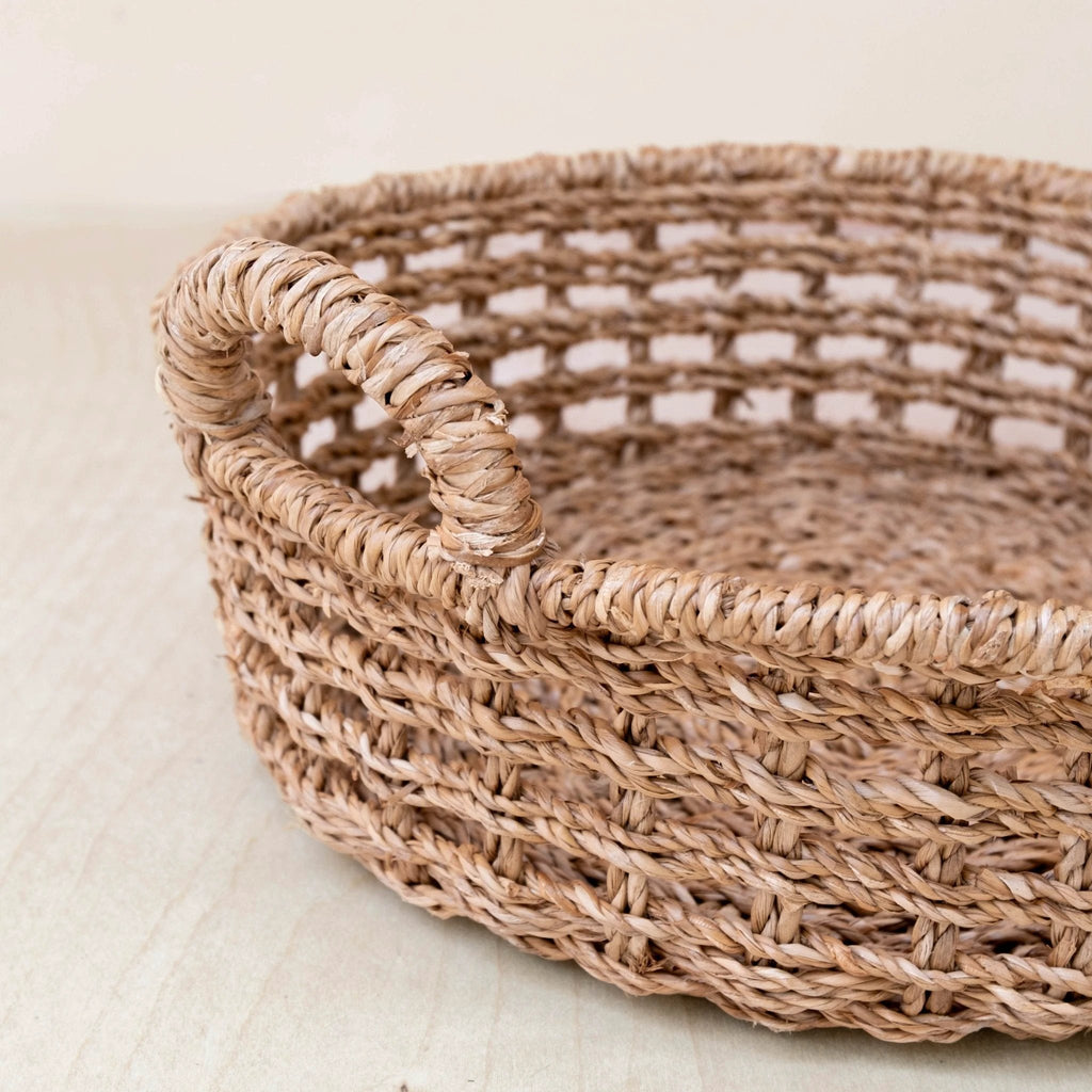 Round Open Weave Basket - Wicker Basket | LIKHÂ by LIKHÂ