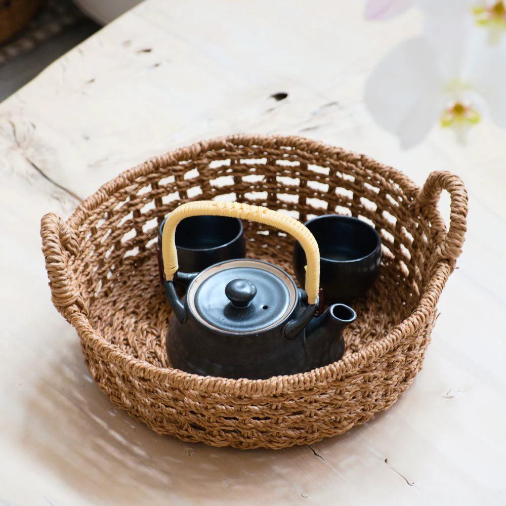 Round Open Weave Basket - Wicker Basket | LIKHÂ by LIKHÂ