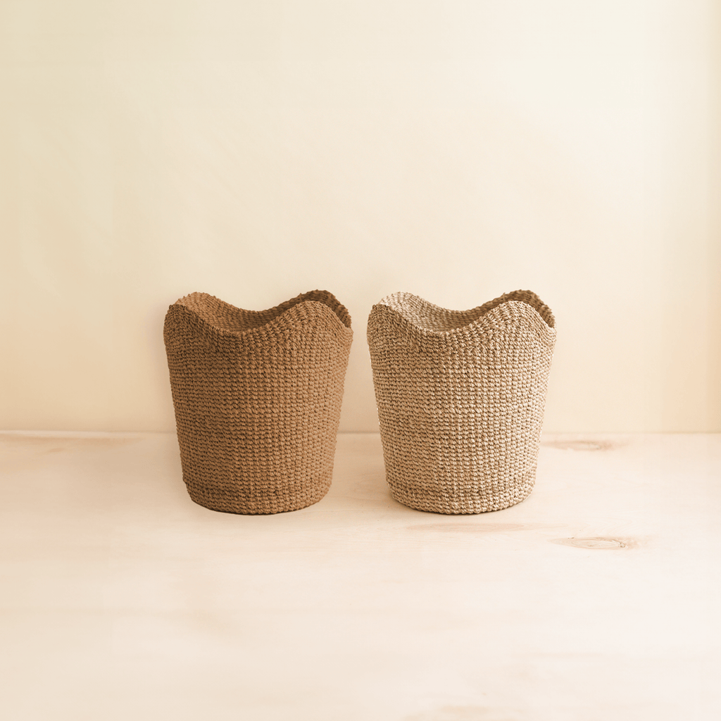 Small Natural Scallop Basket - Abaca Woven Basket | LIKHÂ by LIKHÂ