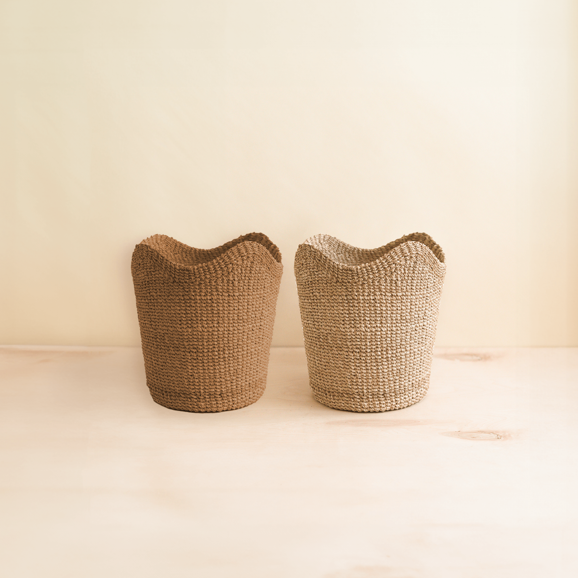 Small Natural Scallop Basket - Abaca Woven Basket | LIKHÂ by LIKHÂ