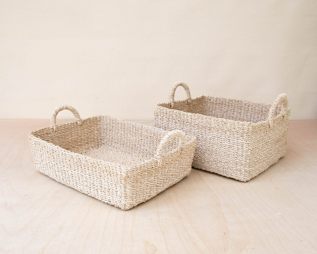 Square Tabletop Basket - Weave Basket | LIKHÂ by LIKHÂ