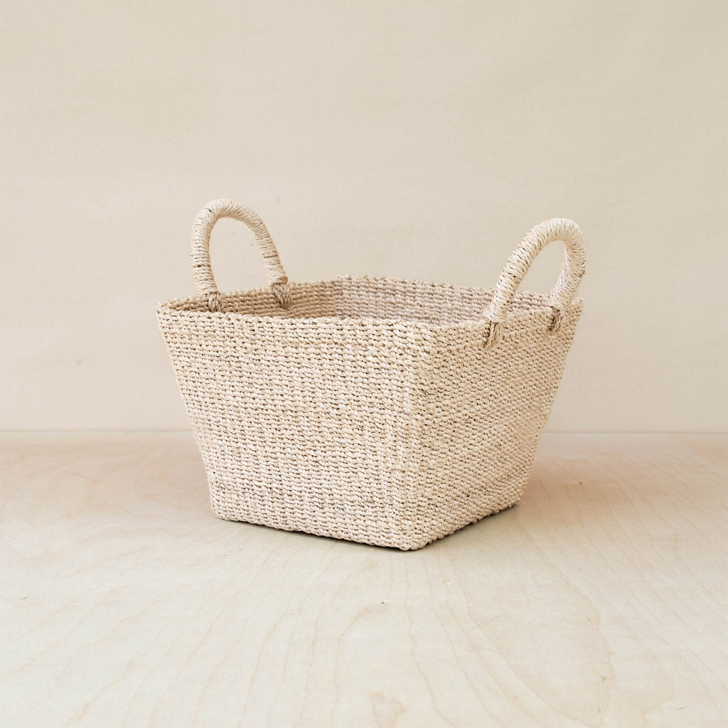 Tapered Square Tabletop Basket - Abaca Basket | LIKHÂ by LIKHÂ