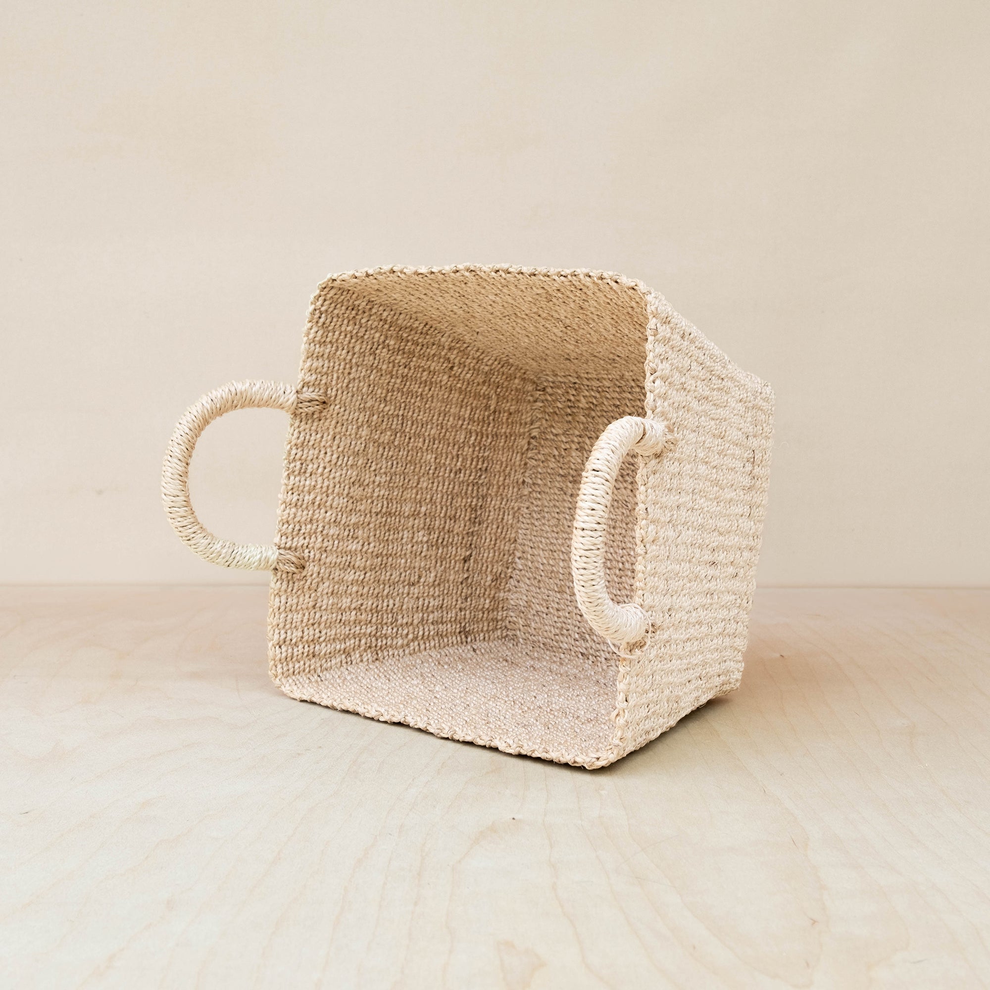 Tapered Square Tabletop Basket - Abaca Basket | LIKHÂ by LIKHÂ