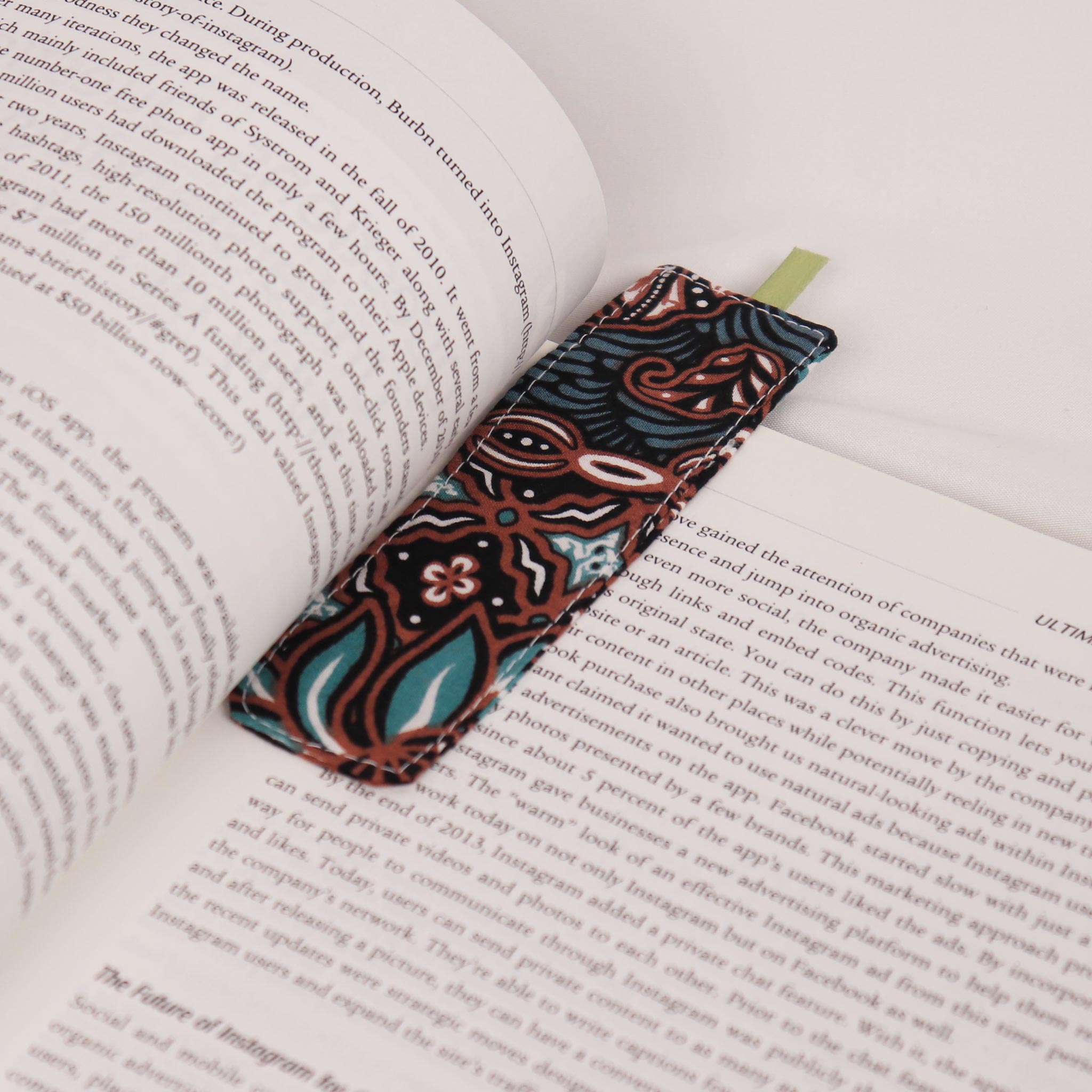 Batik Bookmark, Cotton Textile, Cloth Book Mark Blanket La Vie Bien Batik Bookmark, Cotton Textile, Cloth Book Mark