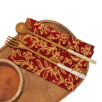 Batik Cloth Napkin Set of Two, Cherish, Hand Dyed, 100% Cotton, Red, Yellow Napkins La Vie Bien Batik Cloth Napkin Set of Two, Cherish, Hand Dyed, 100% Cotton, Red, Yellow