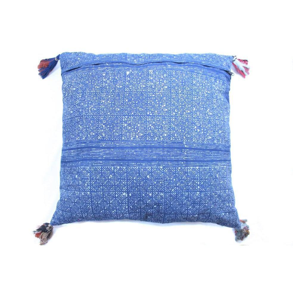Batik Printed Embroidery Fabric Geometric Cushion - Thailand Decor La Vie Bien Batik Printed Embroidery Fabric Geometric Cushion - Thailand